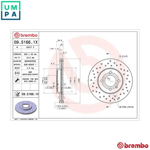 Brake disc 5166 1x - 2x, 09.5166.1x